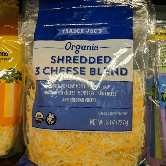 Trader Joe's Organic Shredded 3 Cheese Blend (Mozzarella, Monterey Jack, and Cheddar)