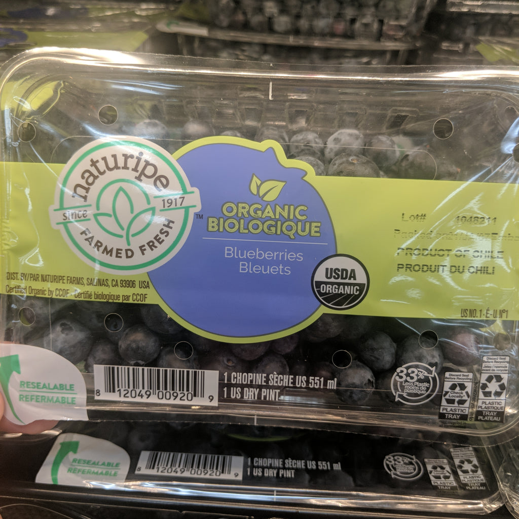 Fresh Organic Jumbo Blueberries, 6 oz