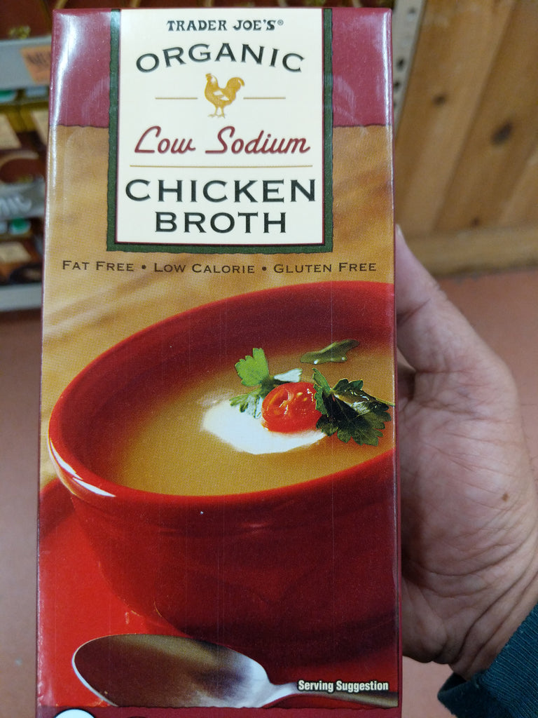 Trader Joe's Organic Chicken Broth (Low Sodium) – We'll Get The Food