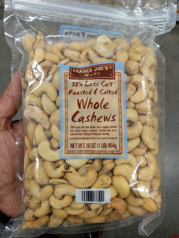 Trader Joe's Roasted and Salted Whole Cashews (w/ Less Salt)