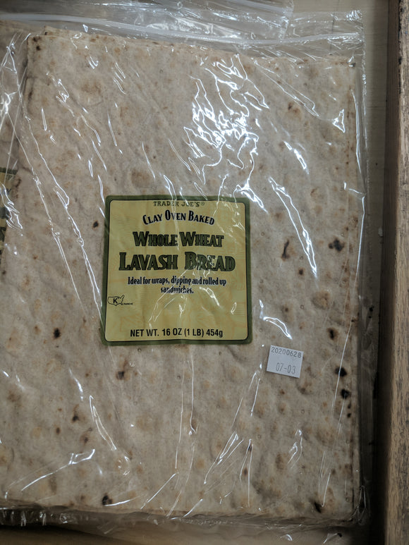 Trader Joe's Whole Wheat Clay Oven Baked Lavash Bread