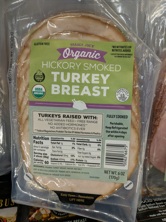 Trader Joe's Organic Hickory Smoked Sliced Turkey Breast