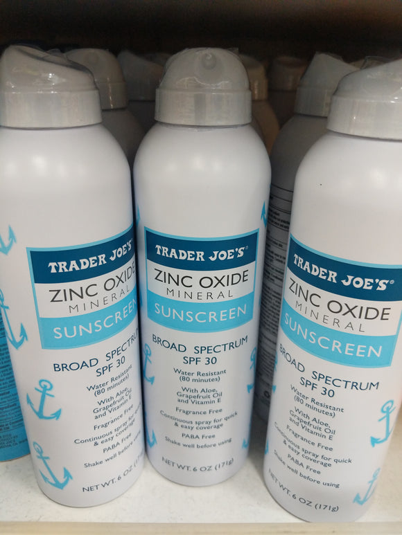 Trader Joe's Zinc Oxide Mineral Spray Sunscreen