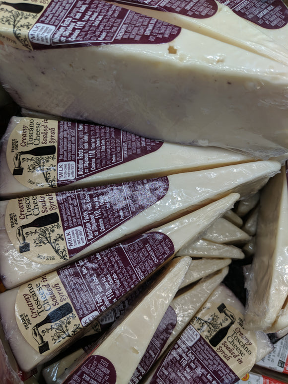 Trader Joe's Creamy Toscano Cheese Soaked in Syrah