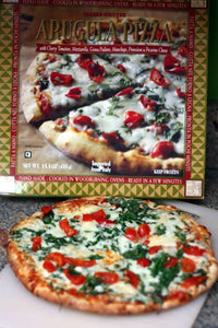 Trader Joe's Arugula Pizza (w/ Cherry Tomatoes, Mozzarella, Grana Padano, Mancehgo, Probolone, and Pecorino Cheese, Frozen)