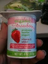 Trader Joe's Organic Probiotic Non Fat Yogurt (Strawberry, 4 Count)