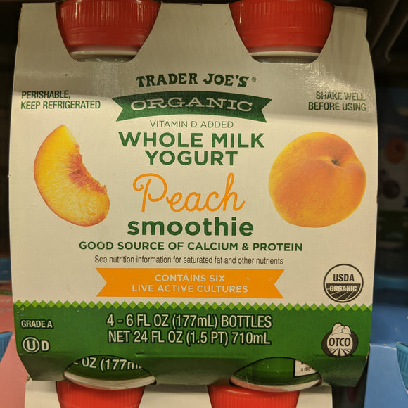 Trader Joe's Organic Probiotic Low Fat Smoothie (Peach, 4 Count)