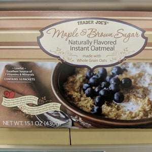 Trader Joe's Maple and Brown Sugar Instant Oatmeal