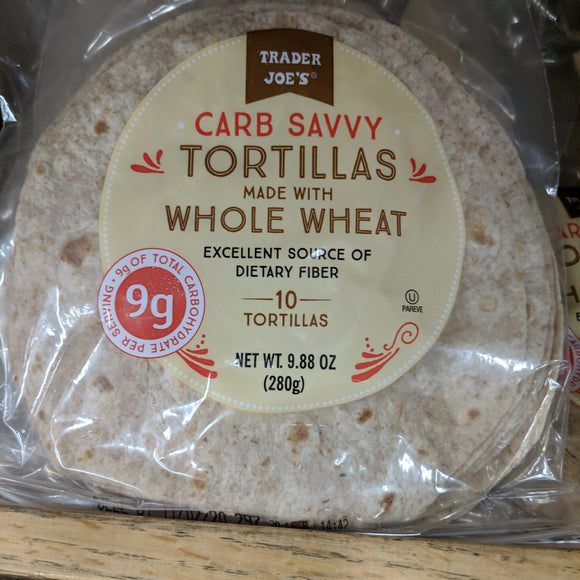 Trader Joe's Carb Savvy Tortillas made with Whole Wheat (10 Count)