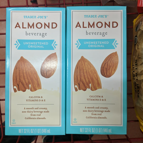 Trader Joe's Almond Smooth Non-Dairy Beverage (Original, Unsweetened)
