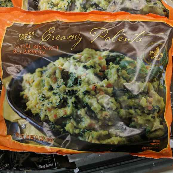 Trader Joe's Creamy Polenta (with Spinach and Carrots)