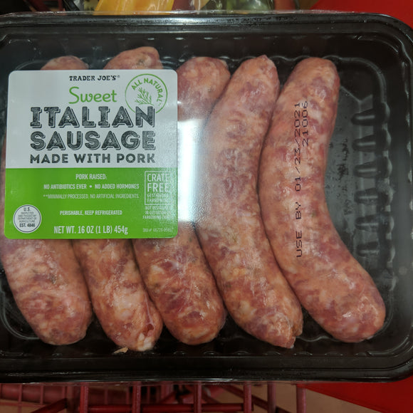 Trader Joe's Uncooked Sweet Chicken Italian Sausage