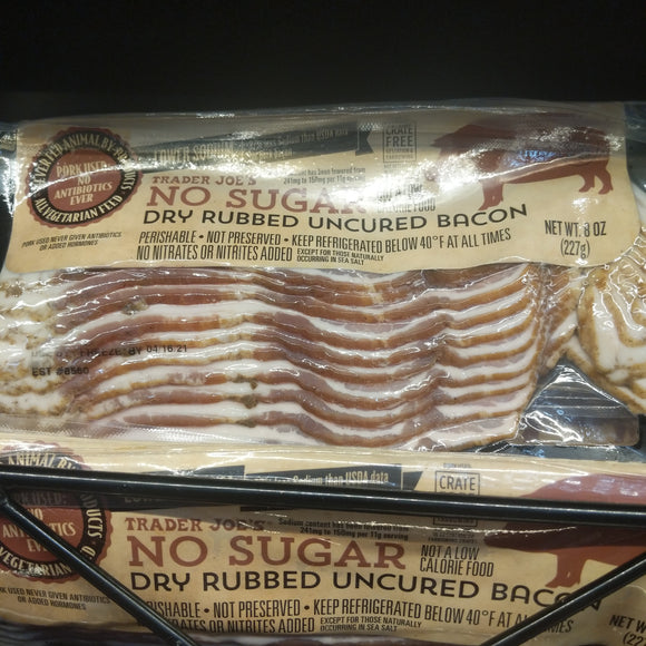 Trader Joe's No Sugar Dry Rubbed Uncured Bacon