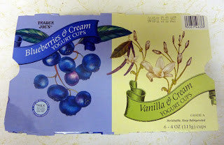 Trader Joes Blueberries and Vanilla & Cream Yogurt