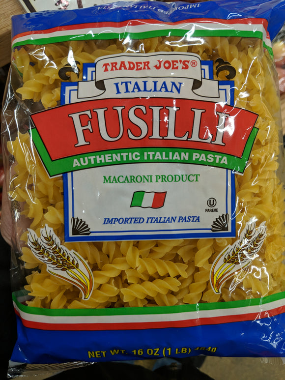 Trader Joe's Italian Fusilli Authentic Italian Pasta