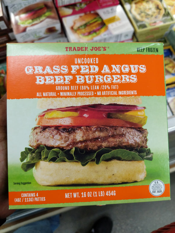 Trader Joe's Grass Fed Angus Burgers (Frozen)