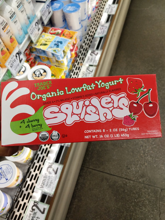 Trader Joe's Organic Low Fat Yogurt Squishers (Multi Berry, 8 Count)