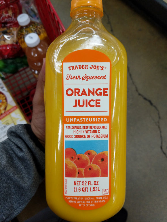 Organic Orange Juice 52oz (4 Bottles)
