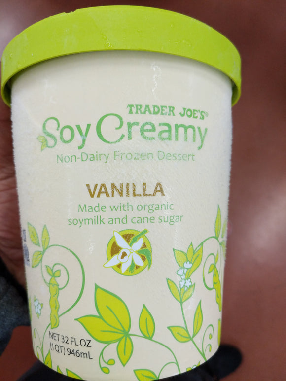Trader Joe's Soy Creamy Vanilla Non-Dairy Frozen Dessert (w/ Organic Soymilk and Cane Sugar)