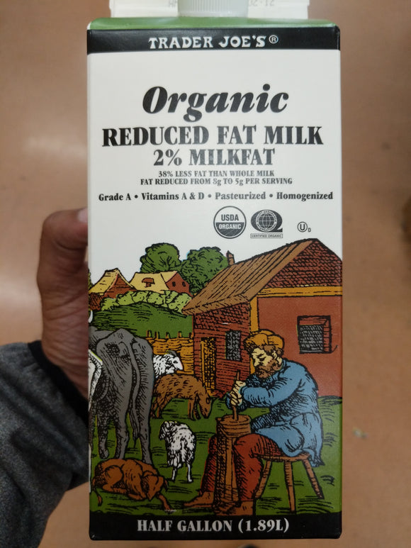 Trader Joe's Organic Milk (2% Reduced Fat)