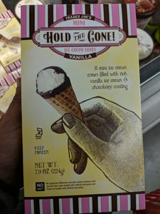 Trader Joe's Hold the Cone Mini Ice Cream Cones (8 Count, Vanilla, Mini Ice Cream Cones Filled with Rich Vanilla Ice Cream and Chocolate Flavored Ending)