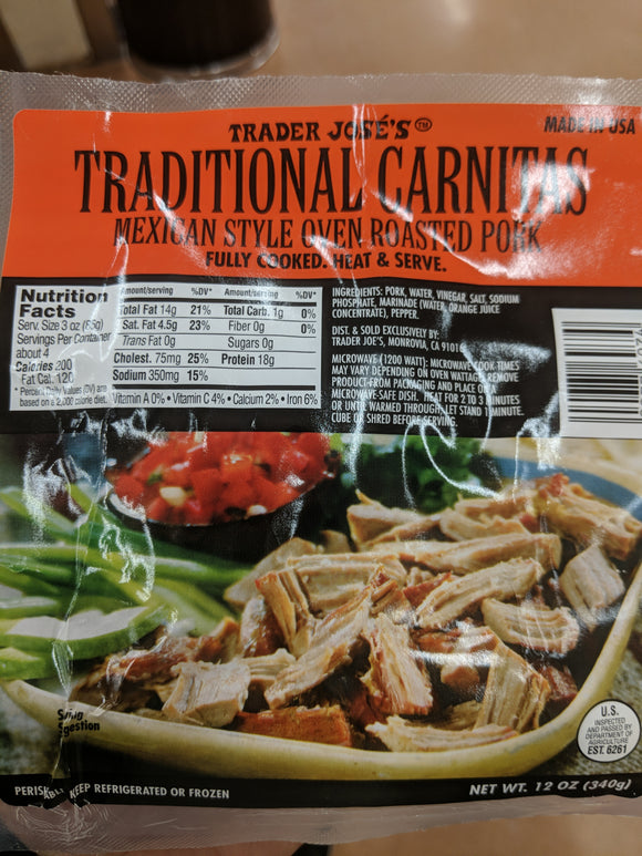 Trader Joe's Traditional Carnitas (Mexican Style Oven Roasted Pork)