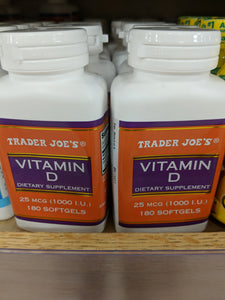 Trader Joe's Vitamin D Dietary Supplement
