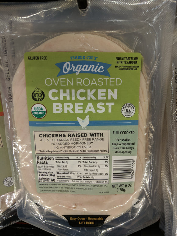 Trader Joe's Organic Oven Roasted Sliced Chicken Breast