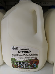 Trader Joe's Organic Milk (2% Reduced Fat, gallon)