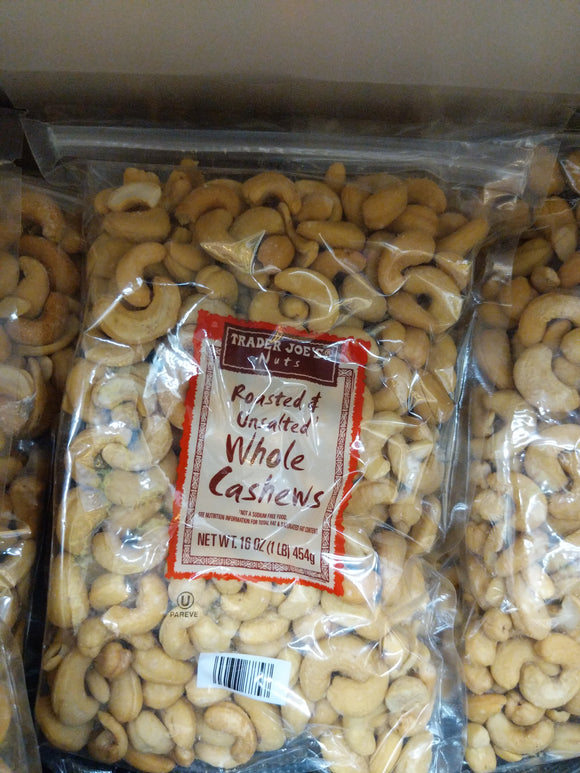 Trader Joe's Roasted and Unsalted Whole Cashews
