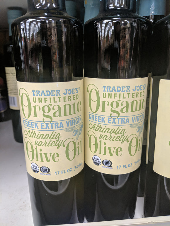 Trader Joe's Unfiltered Organic Greek Extra Virgin Athinolia Olive Oil