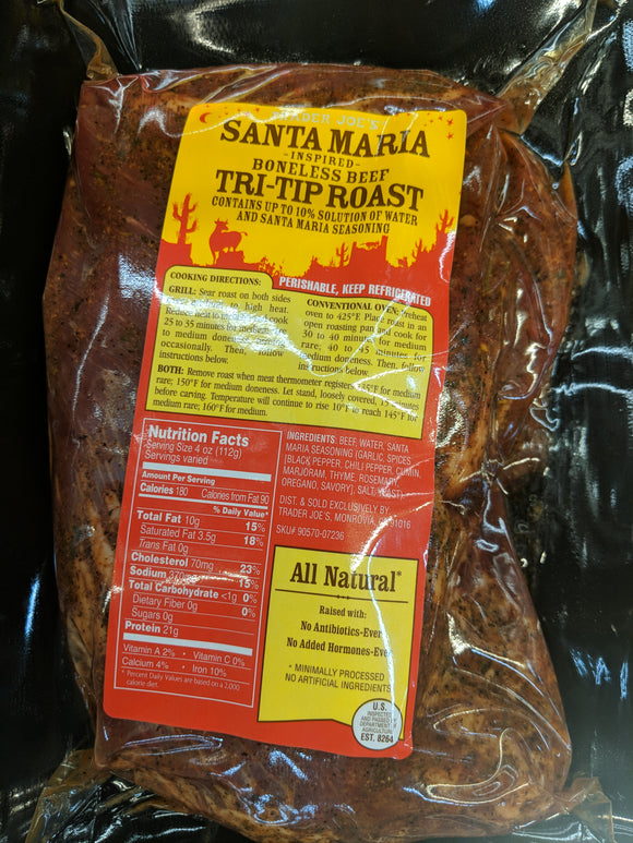 Trader Joe's Santa Maria Tri Tip Roast (Unprepared)