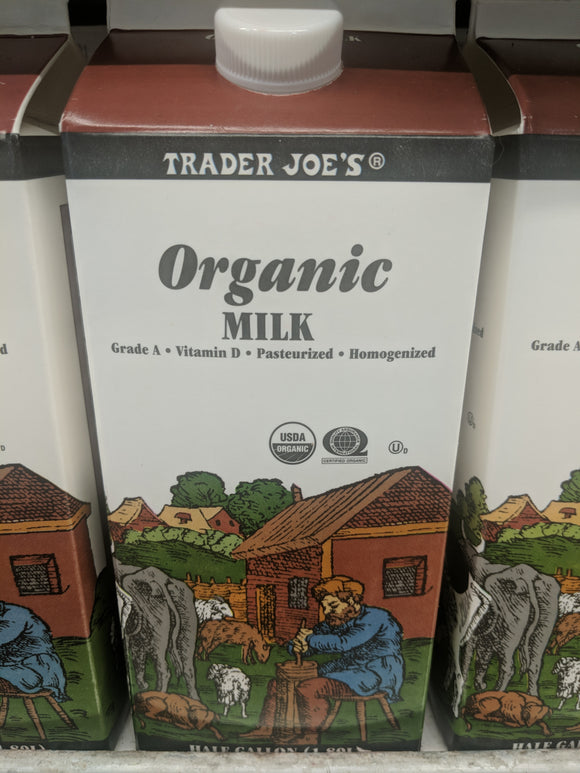 Trader Joe's Organic Milk (Whole, half gallon)