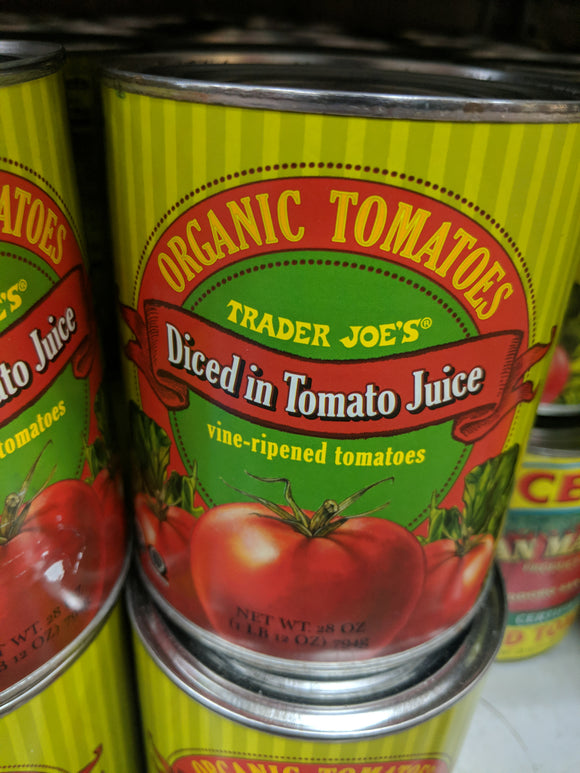 Trader Joe's Canned Organic Tomatoes (Diced in Tomato Sauce)