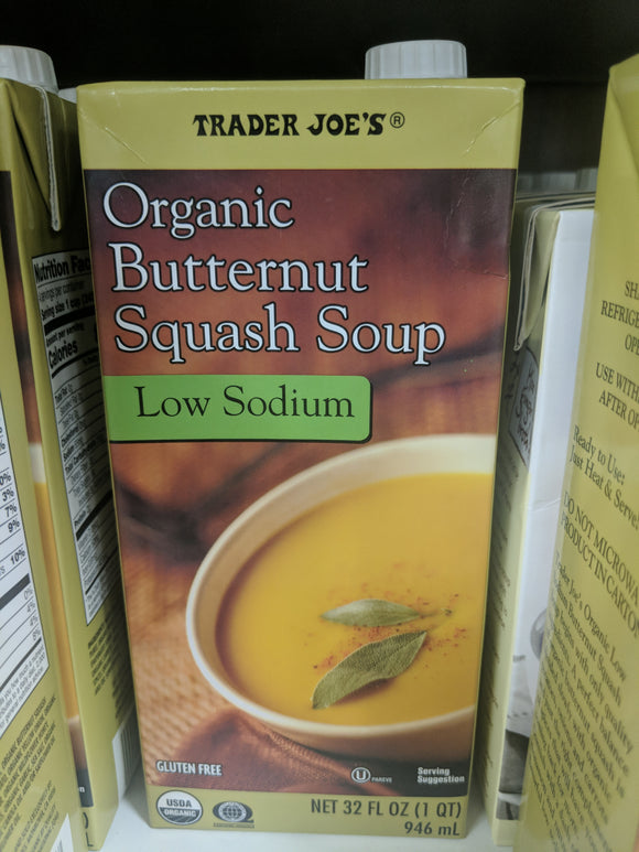 Trader Joe's Organic Butternut Squash Soup (Low Sodium)