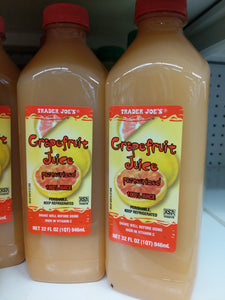 Trader Joe's 100% Florida Grapefruit Juice Pasteurized 32oz.