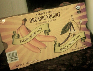 Trader Joe Organic Banana and Vanilla Yogurt Cups