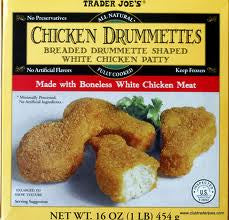 Trader Joe's Chicken Drummettes (Made with Boneless White Chicken Meat, Fully Cooked, Frozen)