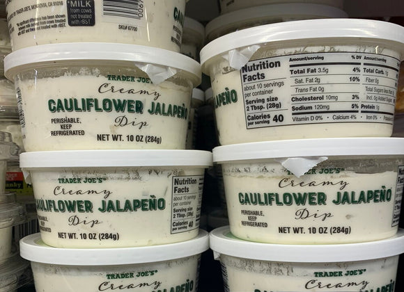 Trader Joe's Cauliflower Jalapeno Dip