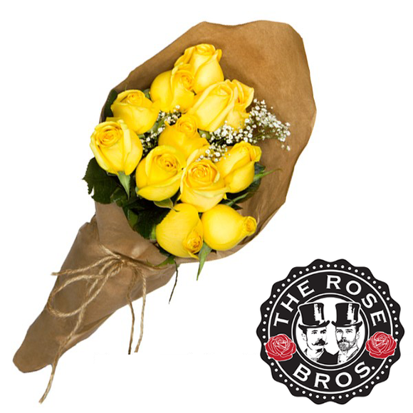 12 Stem Yellow Rose Bouquet
