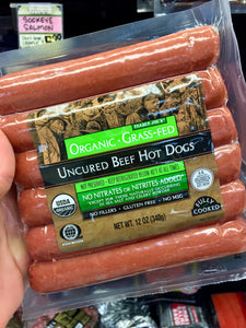 Trader Joe's Organic Grass Fed Uncured Beef Hot Dogs